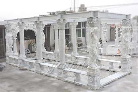 wholesale china outdoor stone garden marble gazebo ...